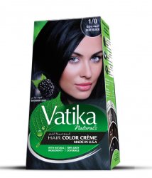 Крем-краска для волос с экстрактом ежевики Vatika Naturals, Глубокий черный