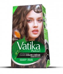 Крем-краска для волос с экстрактом миндаля Vatika Naturals, Светло-коричневый