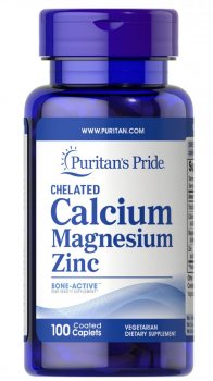 Кальций, Магний, Цинк (Chelated Calcium Magnesium Zinc), Puritan's Pride