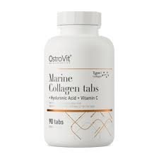 Морской коллаген с гиалуроновой кислотой и витамином С в таблетках (Collagen Marine with Hyaluronic Acid and Vitamin C tablets), OstroVit