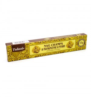 Благовония "Наг Чампа, Ладан, Мирра" (Nag Champa & Frankincense & Myrrh incense sticks), Tulasi