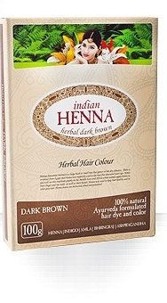 Краска для волос на основе хны Темно-коричневая (Dark Brown), Indian Henna