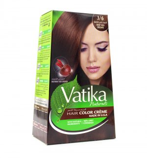 Крем-краска для волос с экстрактом свеклы Vatika Naturals Глубокий красно-коричневый, Dabur