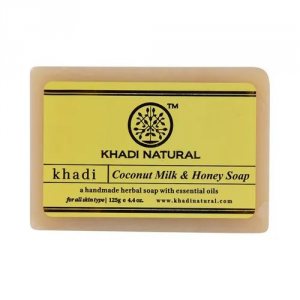 Аюрведическое мыло ручной работы Кокосовое молоко и Мёд (Coconut milk & Honey soap), Khadi