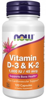 Витамин D-3 & K-2 (Vitamin D-3 & K-2), Now Foods