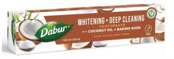 Зубная паста Отбеливание и Уход с маслом кокоса и пищевой содой (Whitening & deep Cleaning Toothpaste COCONUT OIL + BAKING SODAl), Dabur