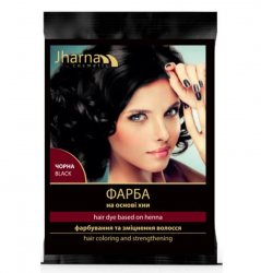 Краска для волос на основе хны Черная (Black Hair Dye Based On Henna), Jharna