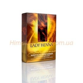Травяная краска для волос Lady Henna, Золотисто-коричневая