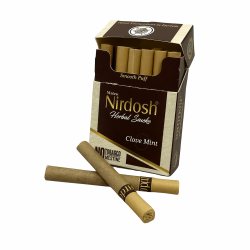 Безникотиновые сигареты Нирдош с  гвоздикой и мятой (Nirdosh Herbal Filter Dhoompan Clove-Mint), Maans