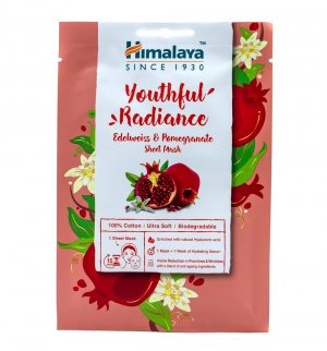 Омолаживающая тканевая маска для лица с экстрактом эдельвейса и граната (Youthful Radiance Edelweiss Pomegranate Sheet Mask), Himalaya Herbals