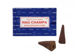 Стелящиеся дымные благовония конусы "Наг Чампа" (Nag Champa Backflow Dhoop Cones), Satya