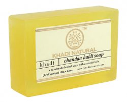 Натуральное мыло ручной работы Сандал куркума (Chandan haldi soap), Khadi