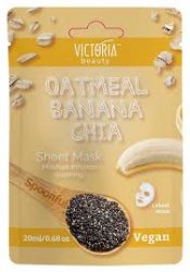 Тканевая маска для лица "Овсянка, Банан, Чиа" (Sheet Mask Oat, Banana, Chia), Victoria Beauty