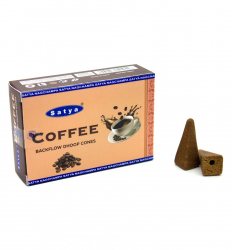Стелющиеся дымные благовония конусы Кофе (Coffee Backflow Dhoop Cones), Satya