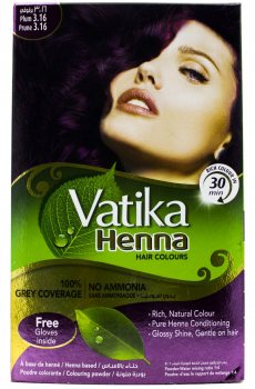 Краска для волос на основе хны Vatika, Plum Слива