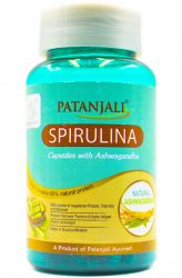 Спирулина с Ашвагандой (Spirulina capsules with Ashwagandha), Patanjali