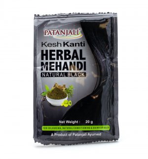 Краска для волос Кеш Канти Натуральный Черный (Kesh Kanti Herbal Mehandi Natural Black), Patanjali