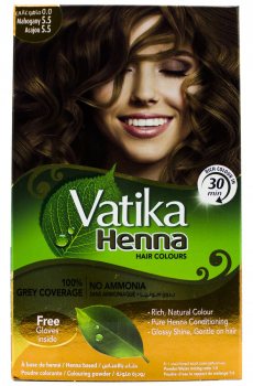 Краска для волос на основе хны Vatika, Mahogany Махагон