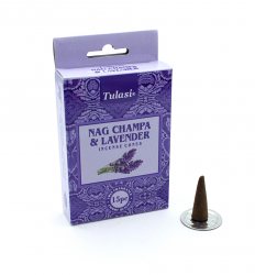 Благовония конусы Наг Чампа Лаванда (Tulasi Nag Champa Lavender Incense Cones), Tulasi