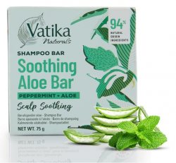 Твердый шампунь "Успокаивающий" Алоэ и Мята (SHAMPOO BAR Scalp Soothing Aloe & Pepermint) , Dabur