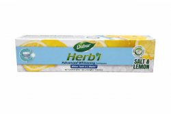 Отбеливающая зубная паста с солью и лимоном, Dabur Herbal