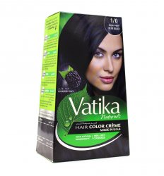 Крем-краска для волос с экстрактом ежевики Vatika Naturals Глубокий черный, Dabur