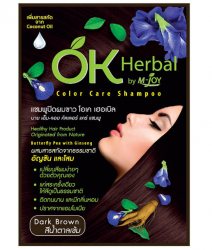 Краска-шампунь для волос Темно-коричневый Dark Brown, OK Herbal