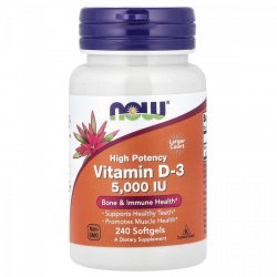 Витамин D-3 5000 IU (Vitamin D-3 5000 IU High Potency), Now Foods