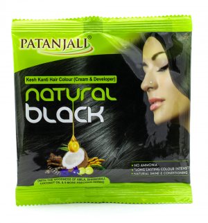 Крем-краска для волос Кеш Канти Натуральный Черный (Kesh Kanti Hair Colour Natural Black), Patanjali
