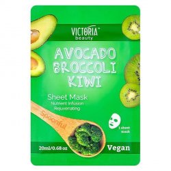Тканевая маска для лица "Авокадо, Киви, Брокколи" (Sheet Mask Avocado, Kiwi, Broccoli), Victoria Beauty