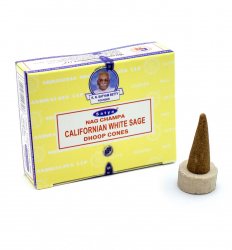 Дымные благовония конусы "Наг Чампа Калифорнийский Белый Шалфей" (Nag Champa Californian White Sage Dhoop Cones), Satya