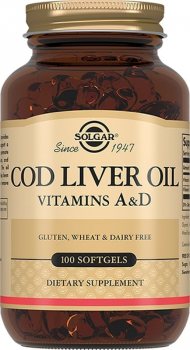 Жир печени норвежской трески (Cod Liver Oil Vitamins A&D), Solgar