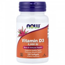 Витамин D-3 2000 IU (Vitamin D-3 High Potency), Now Foods