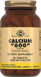 Кальций "600" из раковин устриц (Calcium "600" From Oyster Shell), Solgar