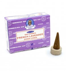Дымные благовония конусы "Наг Чампа Французская Лаванда" (Nag Champa French Lavender Dhoop Cones), Satya