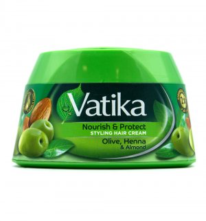 Крем для волос Оливка Хна Миндаль (Vatika Nourish & Protect Styling Hair Cream), Dabur