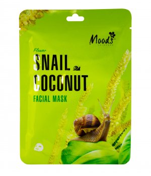Питательная тканевая маска с муцином улитки и экстрактом кокоса (Snail Coconut Facial Mask), Moods
