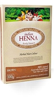 Краска для волос на основе хны Коричневая (Brown), Indian Henna