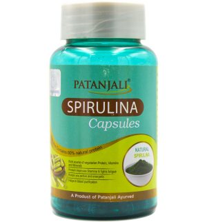 Спирулина в капсулах (Spirulina capsules), Patanjali